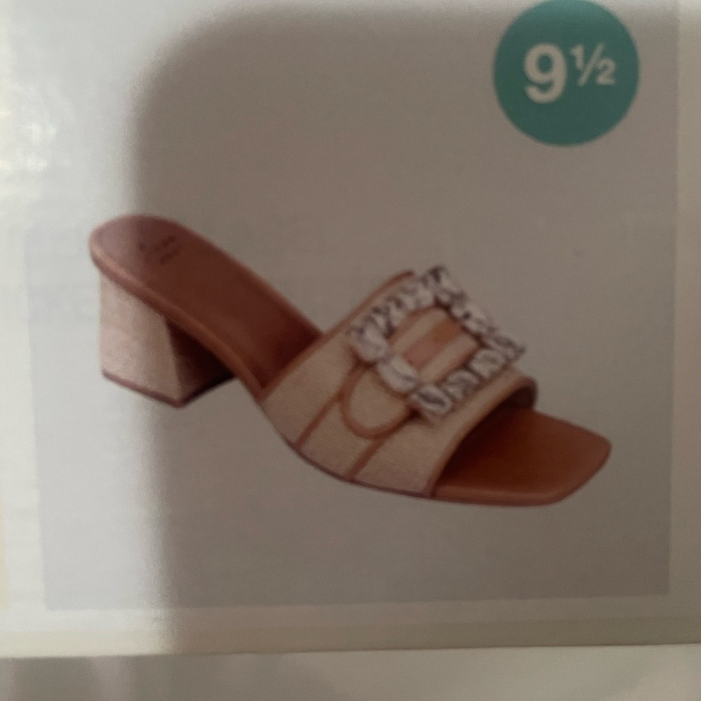 a new day Tan and Cream Mules with Block Heel - Picture 2 of 13